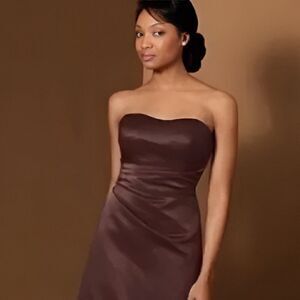 EUC Alfred Angelo 7041s Expresso Bridesmaid Prom Dress